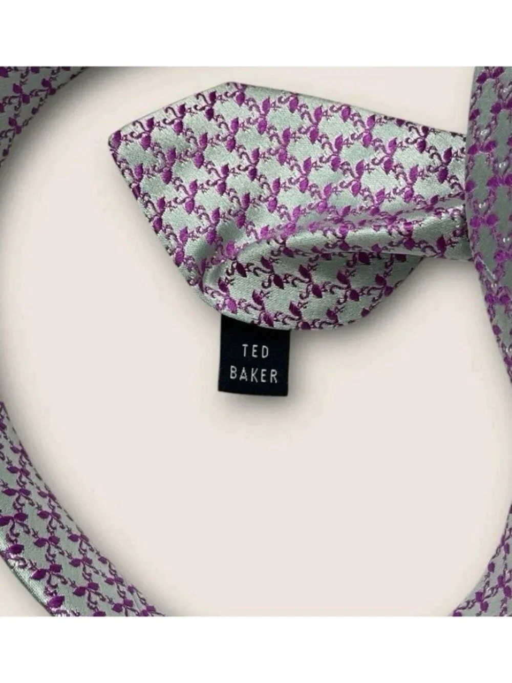 TED BAKER Silk Tie USA Changing Purple Blue Geometric W:3.5
